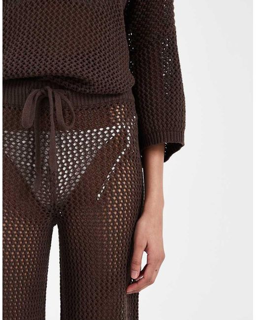 ASOS Brown Beach Knit Trouser Co Ord