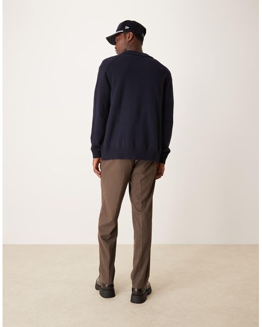 Pantalones Marrones De Pernera Recta Y Lazada En La Cintura Con Pinzas De Mango de hombre de color Natural