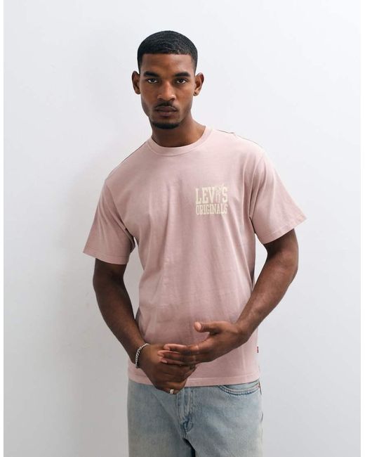 Levi's Brown Graphic Logo Chest Print T-Shirt for men