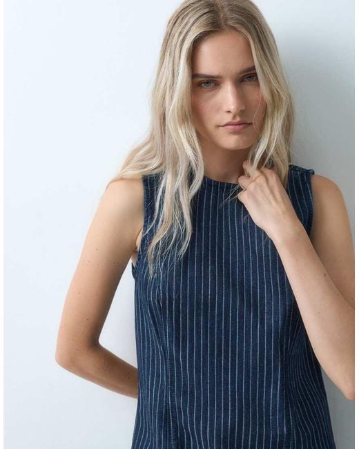 Gap Blue Sleeveless Suede Mini Dress