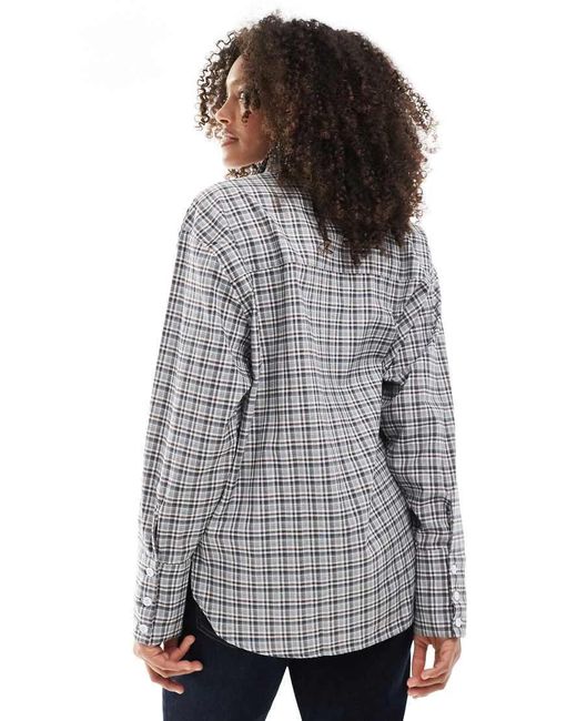 Camicia Oversize Marrone A Quadri di ASOS in Gray