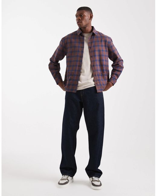 Surchemise avec poches - marron à carreaux ASOS pour homme en coloris Purple