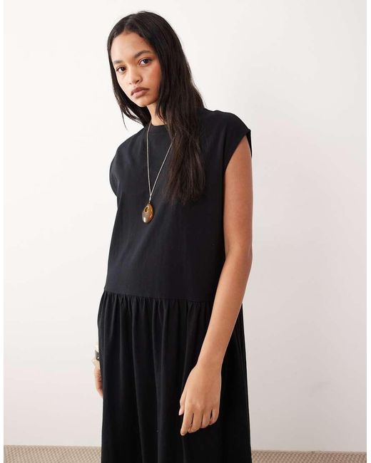 ASOS Black Midi Smock Dress