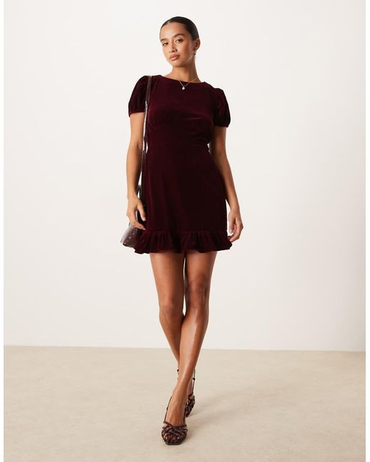 Nobody's Child Petite Red Cosmo Velvet Mini Dress