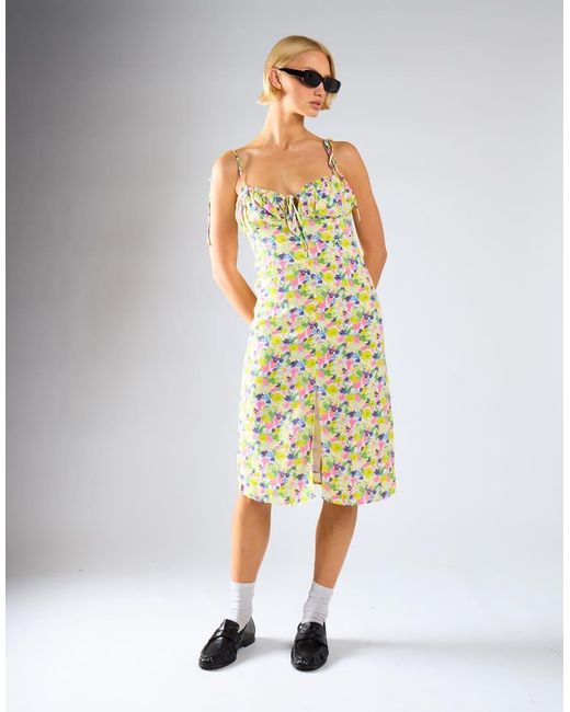 Glamorous White Milkmaid Midi-Dress