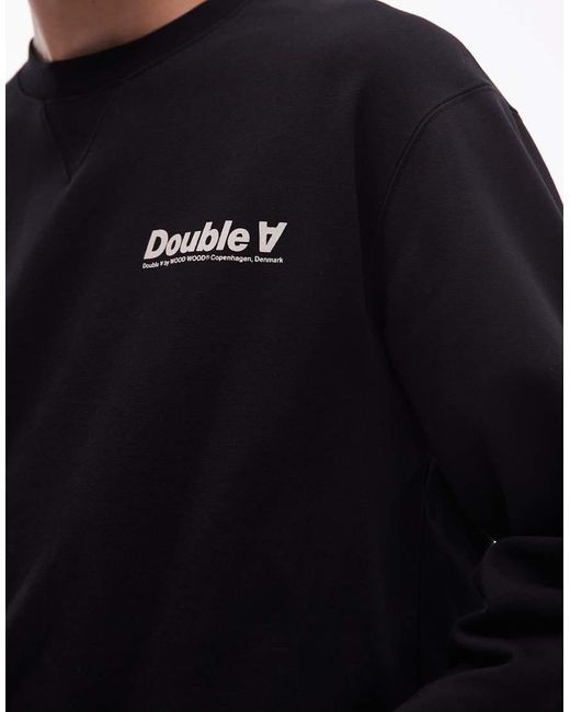 DOUBLE A by WOOD WOOD Blue James Crew Neck Sweatshirt for men