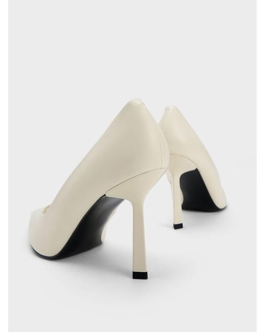 Charles & Keith White Pointed-toe Pumps