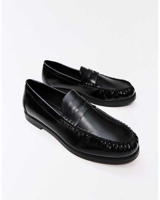 Bershka White Gathered Loafers for men