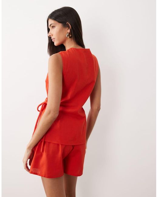 ASOS Red Wrap Front Playsuit
