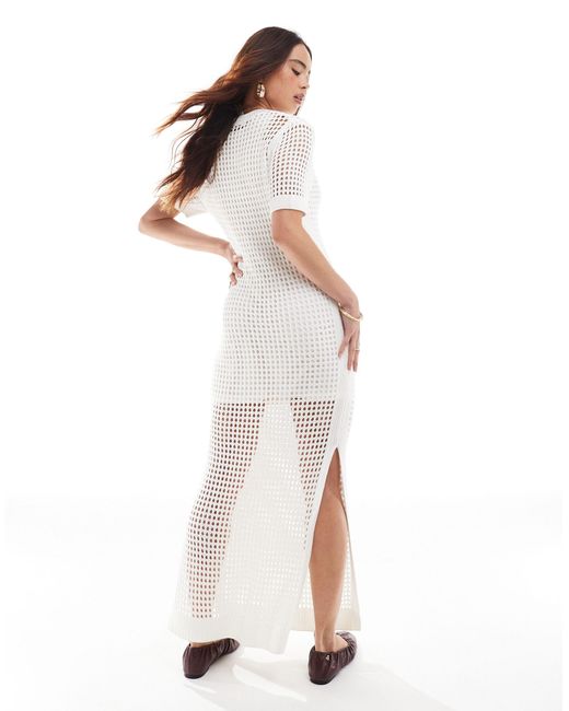 AllSaints White Paloma Crochet Maxi Dress