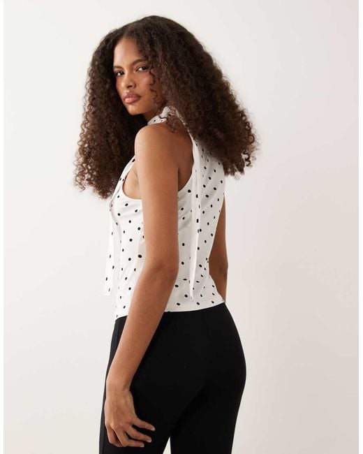 ASOS White Racer Tie Neck Turtle Neck