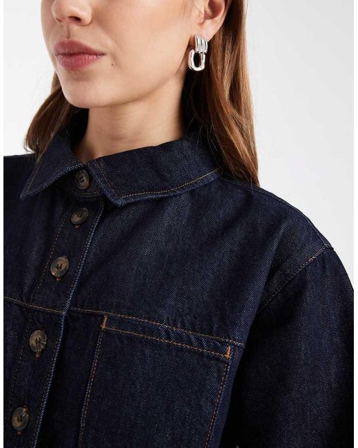 ASOS Blue Cinched Wrap Denim Shirt