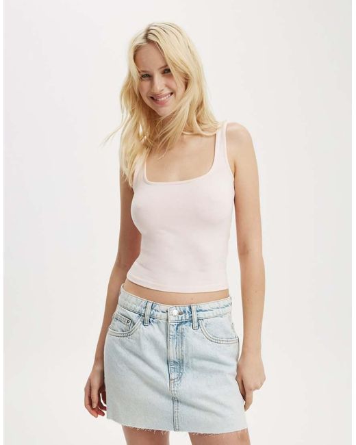 Cotton On White All Day Square Neck Tank