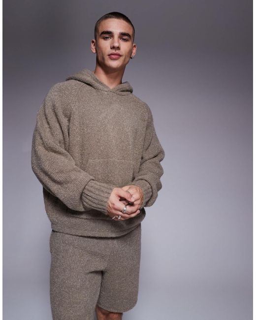 The Couture Club – kapuzenpullover aus bouclé-strick in Gray für Herren