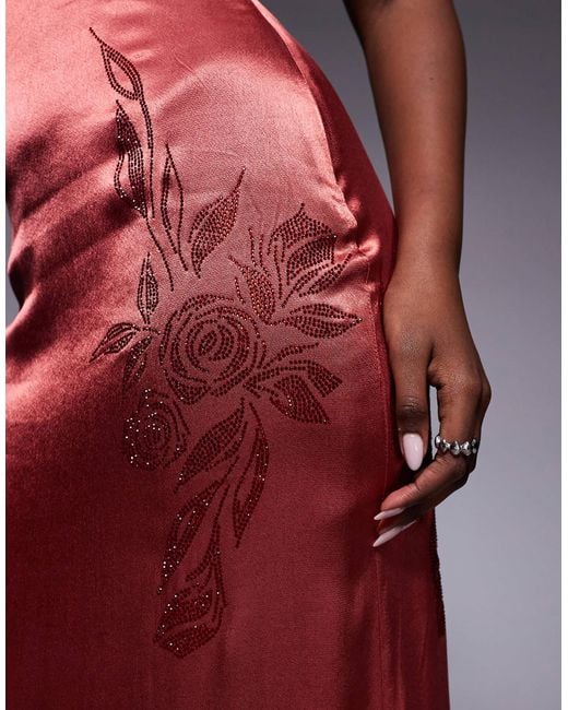 Princess Polly Catch You Up Satin Cami Beaded Flower Detail Maxi Dress in Red | Lyst Princess Polly Catch You Up Satin Cami Beaded Flower Detail Maxi Dress in Red | Lyst