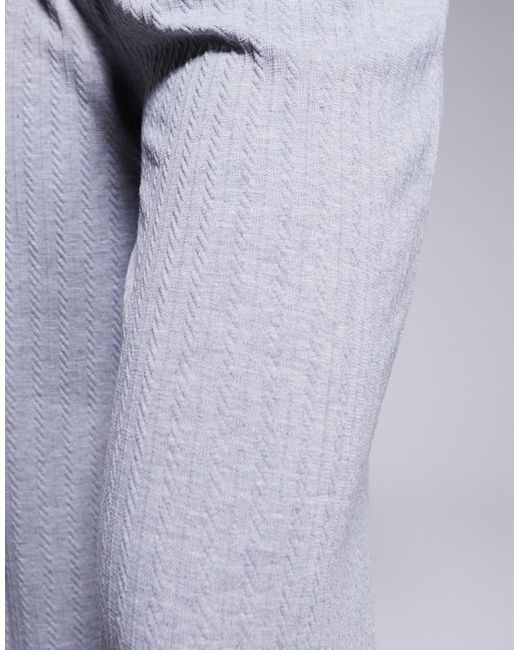 ASOS Purple Co-ord Wide Leg Cable Knit Look Trouser