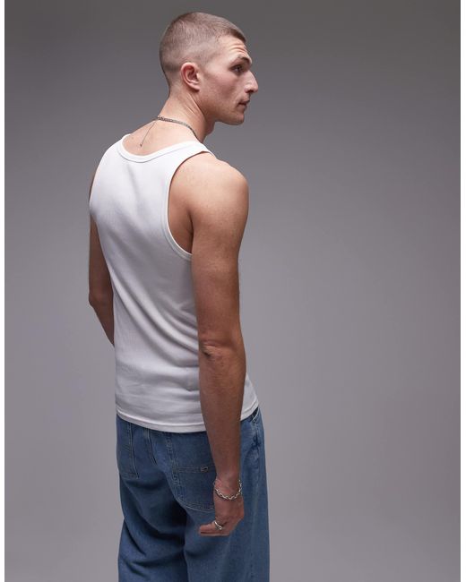 Tommy Hilfiger Blue Small Flag Ribbed Vest Top for men