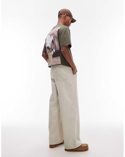 Topman – schlupfhose aus twill in White für Herren