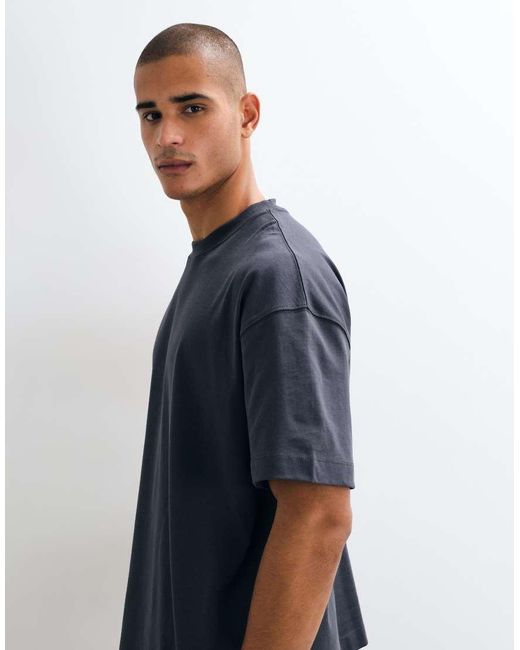 4505 Blue Icon Heavyweight Cotton Oversized T-shirt With Quick Dry Finish for men