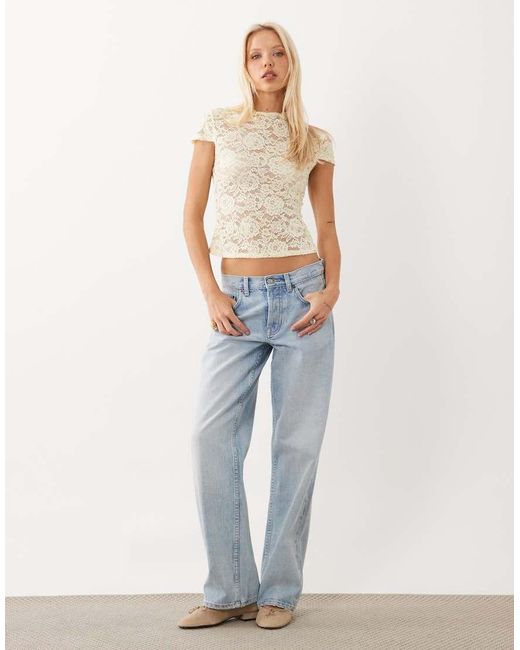 Motel White Axelle Hooded Lace Top