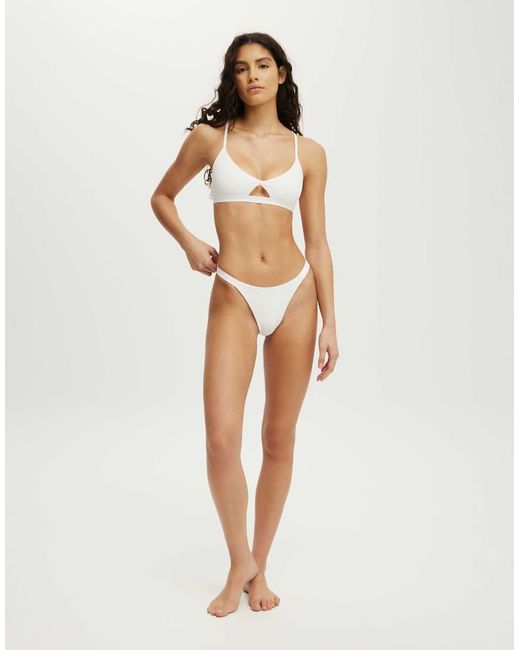 Cotton On Natural Branded Cotton Knot Front Bralette