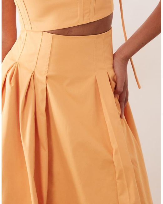 ARRANGE Natural Co-ord High Waisted Bubble Midi Skirt