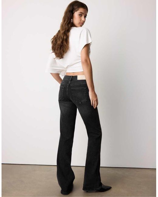 Stradivarius White D67 Slim Bootcut Jeans