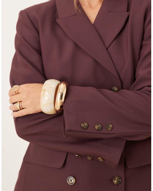 ASOS Purple Tailored Double Breasted Relaxed Blazer Suit