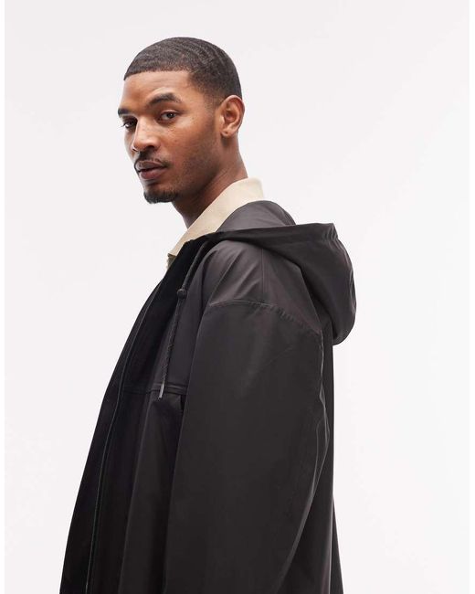 ASOS Black Stormmaxtm Waterpoof Hooded Rain Jacket for men