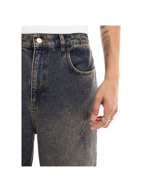 Dad jeans extra larghi lavaggio medio di Reclaimed (vintage) in Blue da Uomo