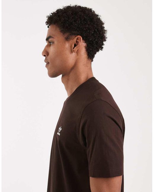Adidas Originals Brown Trefoil Essentials Tee for men