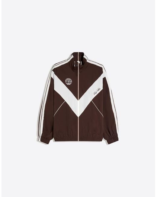 Bershka Brown Embroidered Technical Jacket