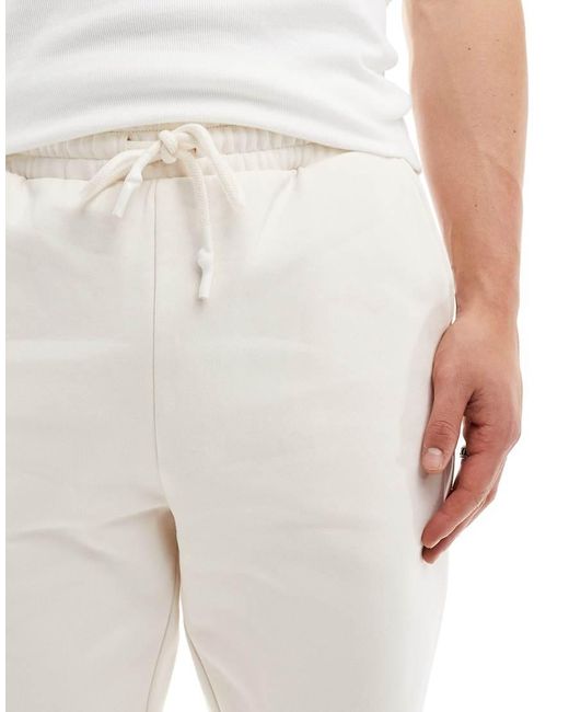 ASOS White Heavyweight Tapered Trackies for men