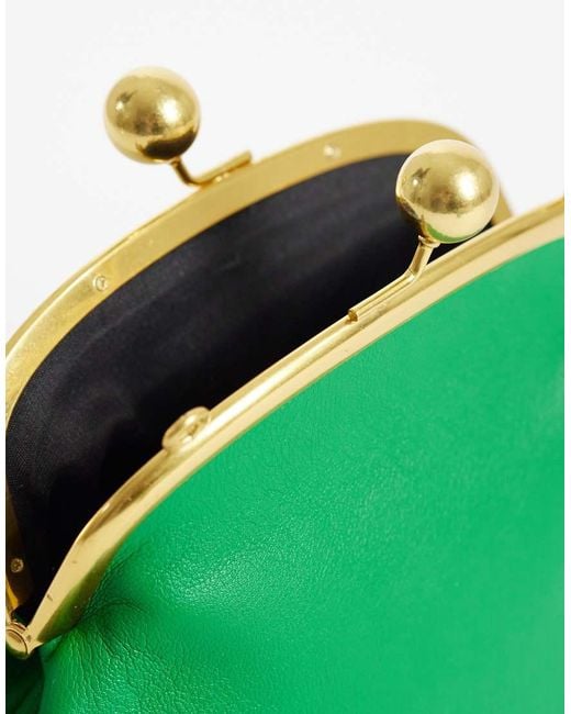 ASOS Green Resin Ball Handle Frame Clutch Bag