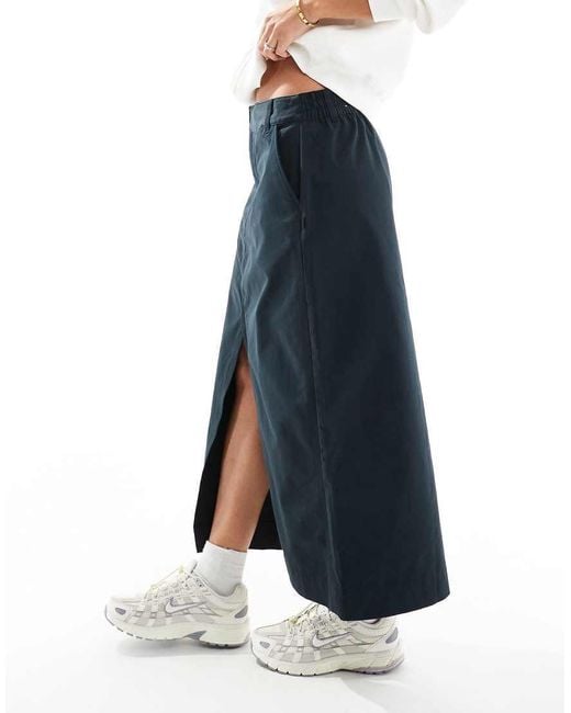 Nike Blue Msc Twill Maxi Skirt