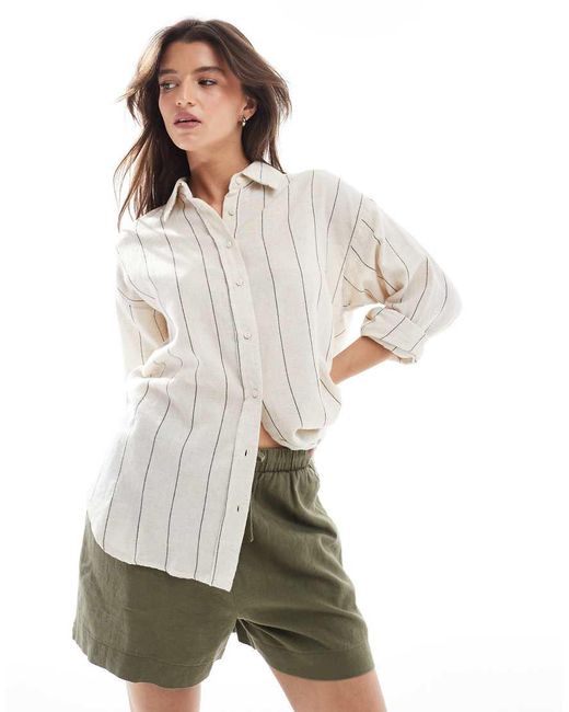 New Look Linnen Shorts in het Green