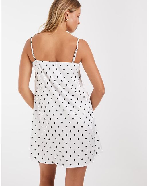 Pieces White Satin Cami Mini Dress