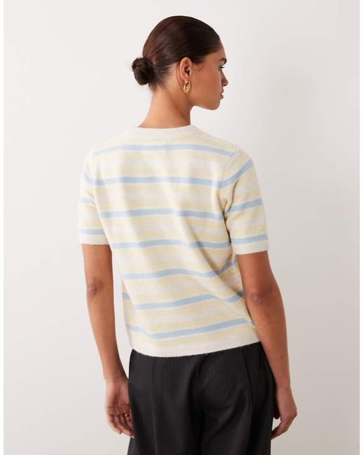 ASOS White Knitted Short Sleeve Jumper