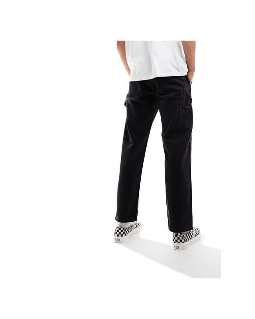 Jack & Jones – locker geschnittene jeans im zimmermann-stil in Black für Herren