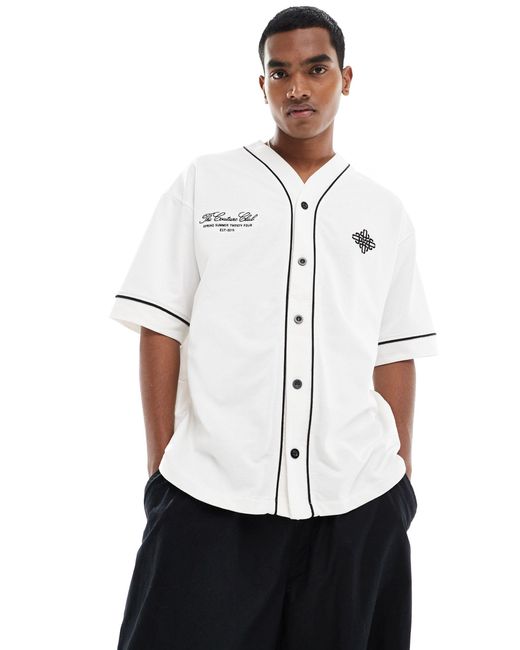 The Couture Club White Baseball Shirt for men