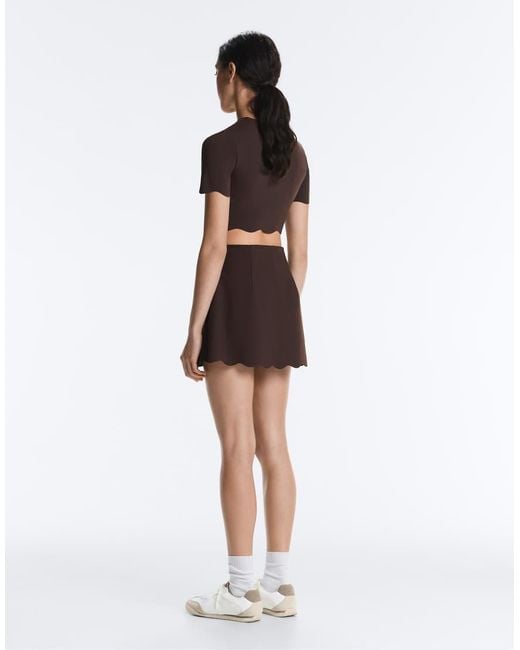 Oysho Brown Compressive Wavy Skirt