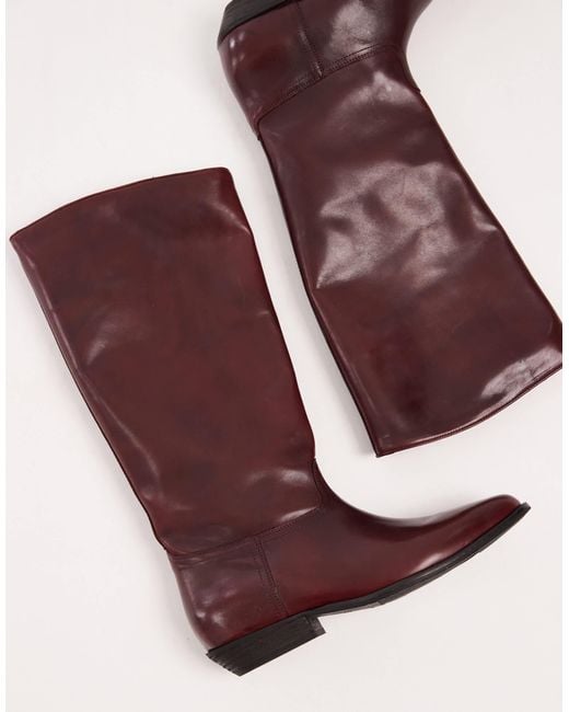 Bronx Red Kendra Buckle Detail Riding Boots