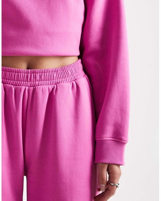 ASOS Pink Asos Design Tall Wide Leg Brushback jogger