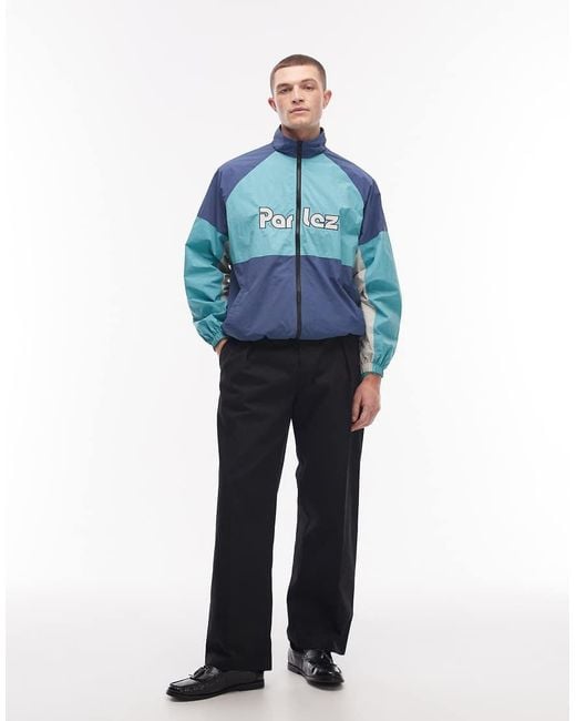 Parlez Blue Rail Track Jacket for men