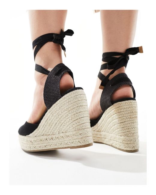 ASOS Black Wide Fit Tyra Closed Toe Wedges
