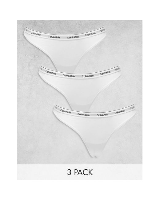 Calvin Klein White – modern logo – 3er-pack tangas