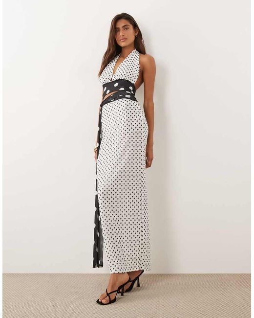 Murci White Mesh Halterneck Backless Hammock Top