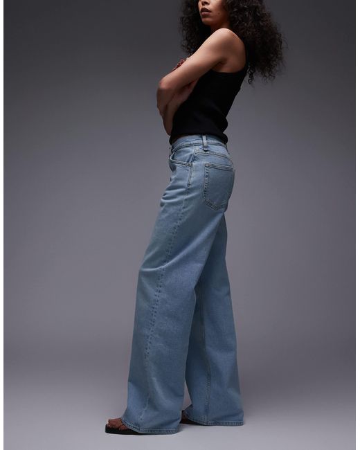 ARKET Blue Lupine High Rise Wide Leg Jeans