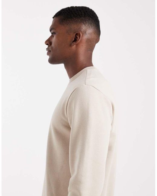 Sudadera Color Piedra Con Cuello Redondo De -Blanco Only & Sons de hombre de color Natural