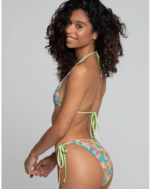 Bright Swimwear Green Bright Swim Melody Meadow Triangle Bikini Top